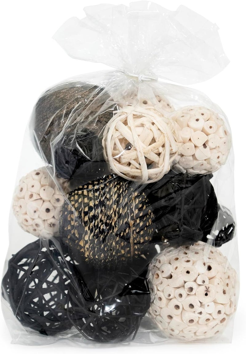 ANDALUCA Decorative Balls Bag Bowl Filler Home Decor (Black & White) - Image 2